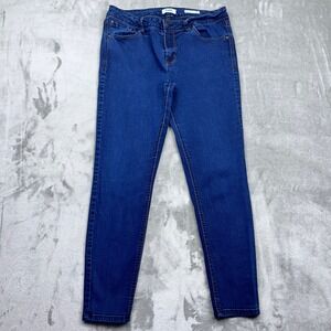 Kensie Jeans Effortless Ankle Mid Rise Dark‎ Wash Denim Women's Sz 10/30 Grunge